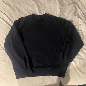 Navy blue french terry crewneck sweatshirt